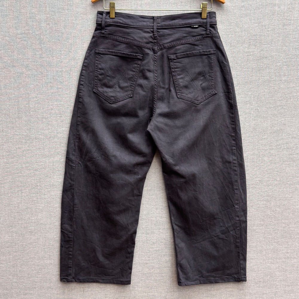 Mother The Half-Pipe Flood Jeans Faded Black High Rise Wide Leg Crop Size 29 - Picture 6 of 16